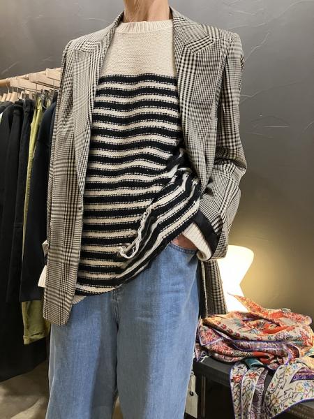 Pull marin et blazer à carreaux Acne Studios