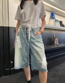 SHORT DENIM TAPED MM6 MAISON MARGIELA