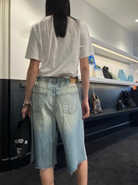 SHORT DENIM TAPED MM6 MAISON MARGIELA